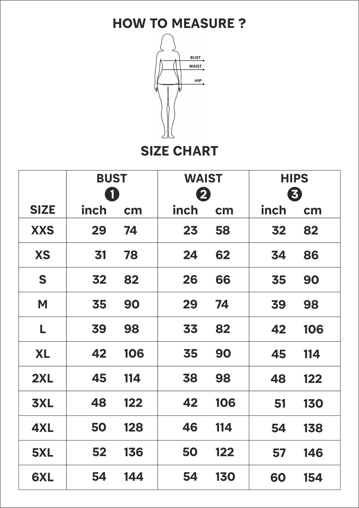 Size chart