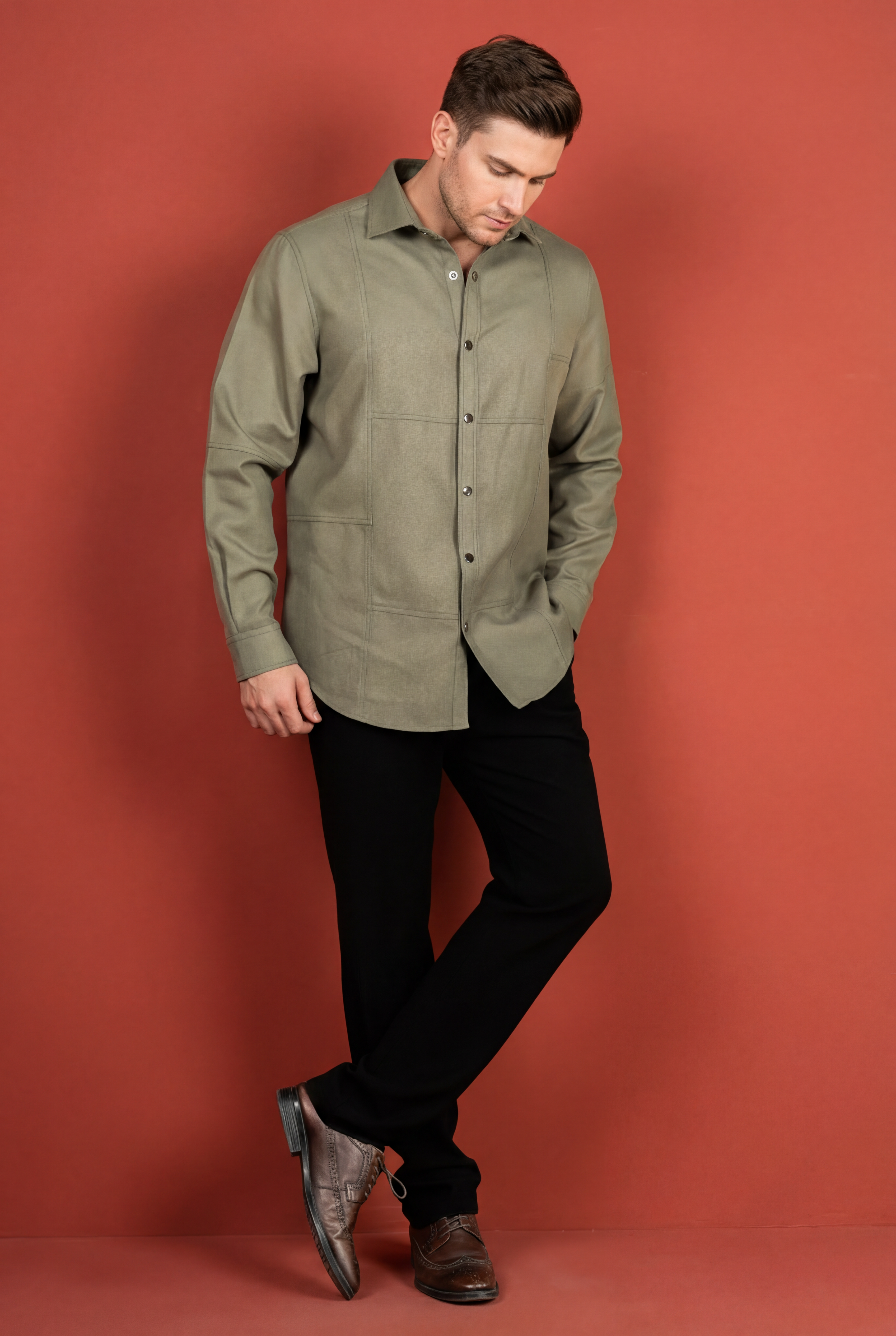 The Sage Paneled Structural Overshirt | AB and Beyond
