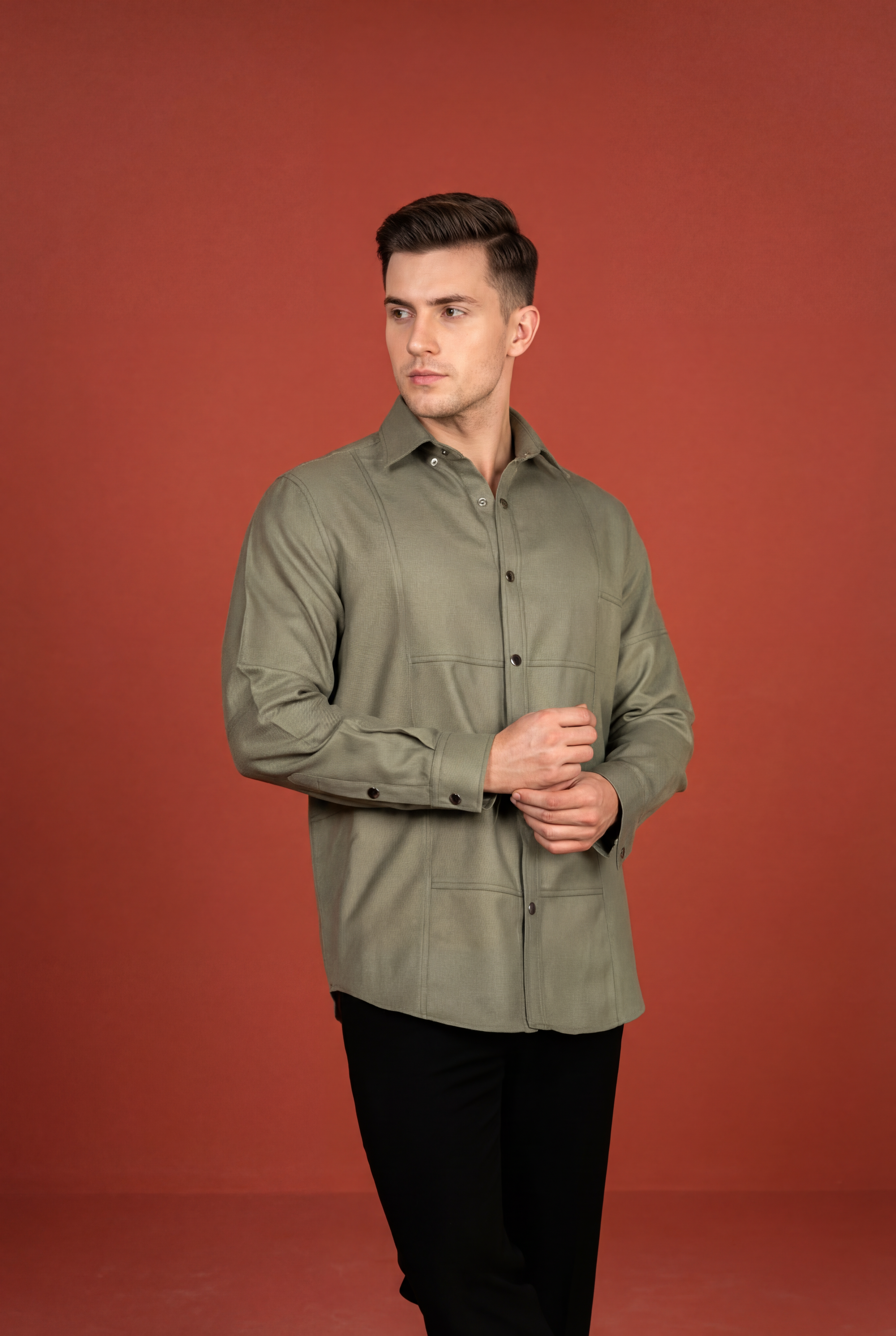 The Sage Paneled Structural Overshirt | AB and Beyond