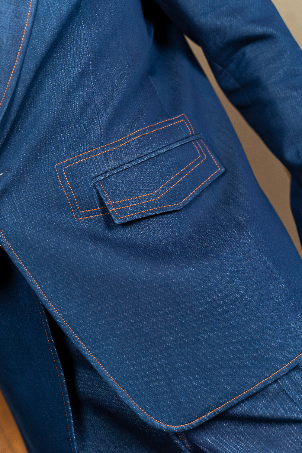 The Indigo Contrast-Stitch Power Suit