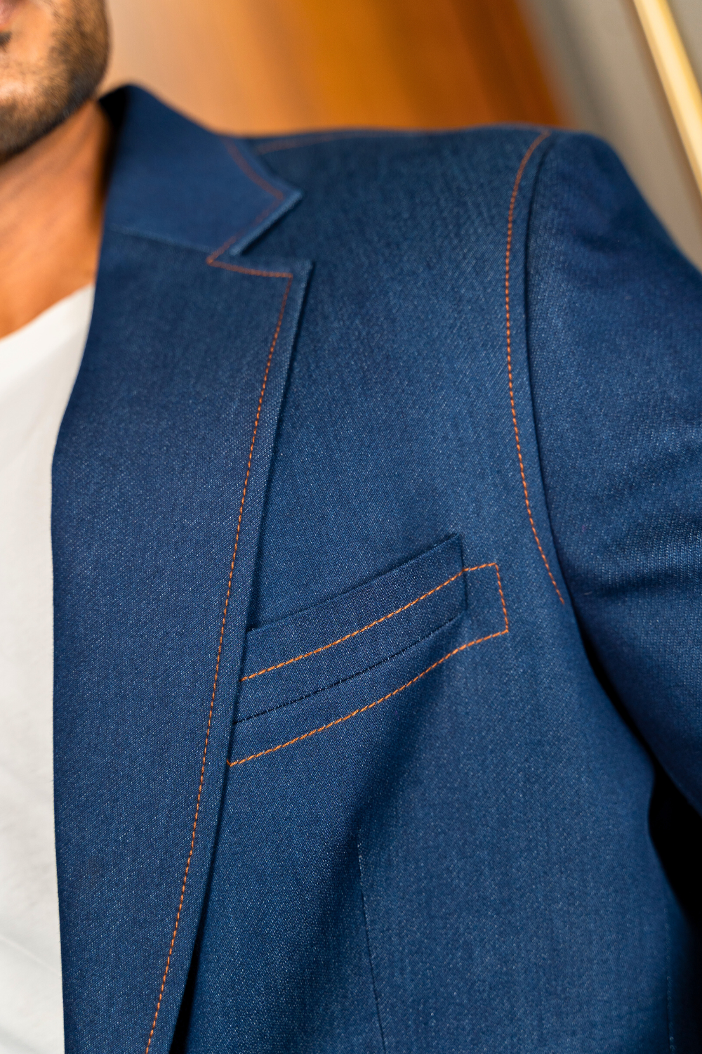 The Indigo Contrast-Stitch Power Suit