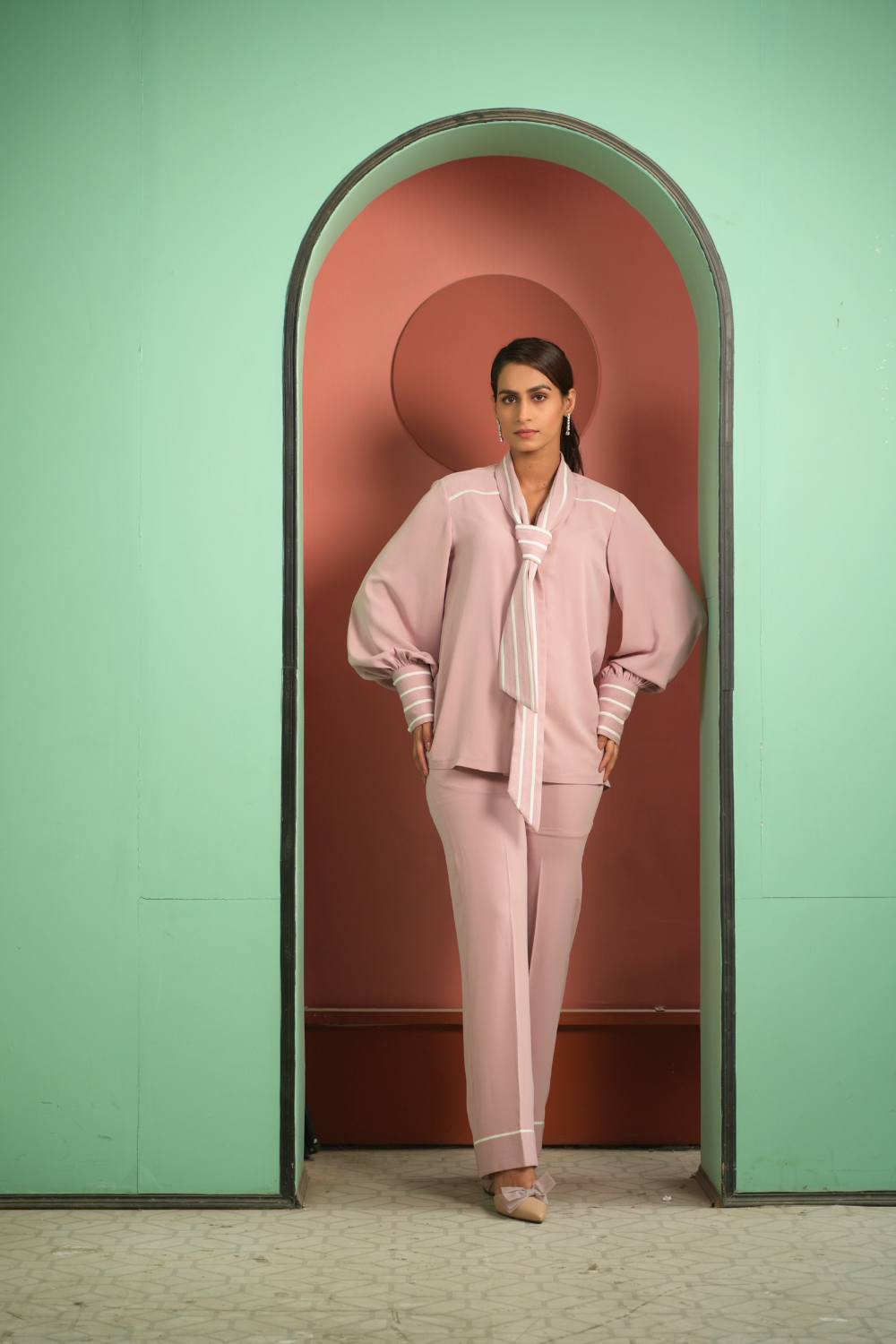 The Blush Equity Tie Neck Set