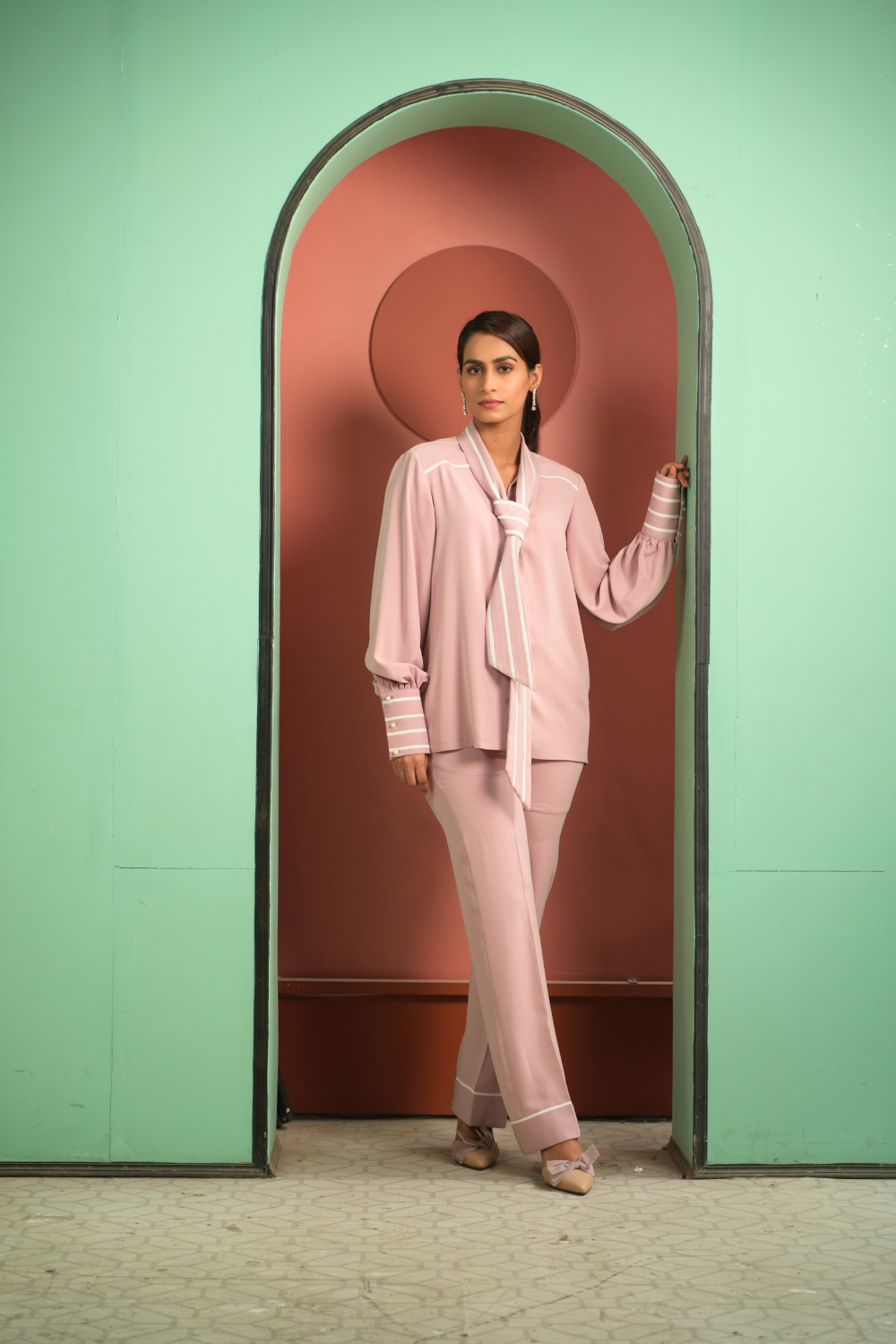 The Blush Equity Tie Neck Set