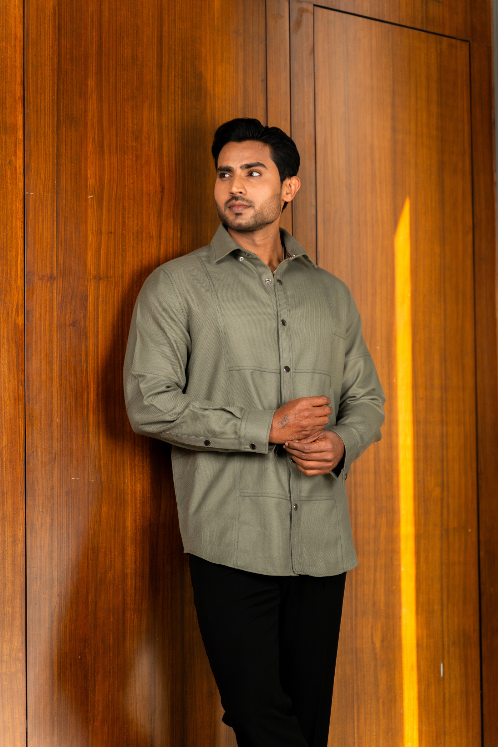 The Sage Paneled Structural Overshirt | AB and Beyond
