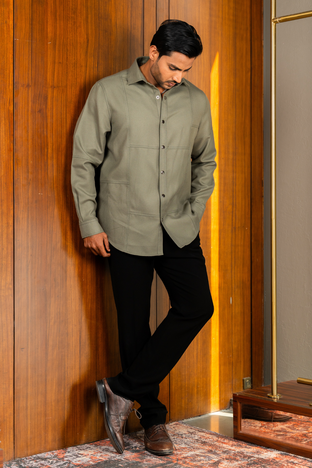 The Sage Paneled Structural Overshirt | AB and Beyond